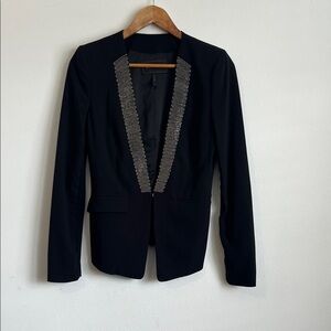 BCBGMaxAzria Black Blazer with Silver Trim